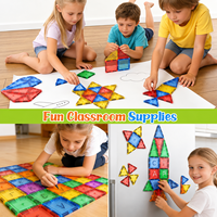 Ensemble de construction de tuiles magnétiques EPT, 284 pièces, construction de château coloré, jouet éducatif STEM pour enfants de 3 ans et plus