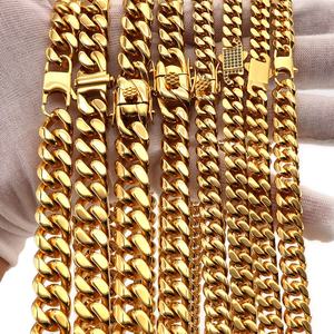 Acero inoxidable Hip Hop Cadena de eslabones cubanos de Rue Glacie Cadena de oro Joyería Oro de 18 quilates Joyería de acero inoxidable Collar grande - Product Image 5