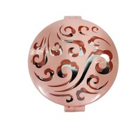 Petit miroir cosmétique pliable en plastique argenté de poche, double face, avec fonction grossissante pour filles