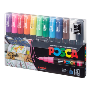 PC 1M 12 Colors <strong>Uni</strong> Posca <strong>Paint</strong> <strong>Marker</strong> Pens Set, POSCA Acrylic <strong>Markers</strong> - Extra Fine Point - Set of 12 for DIY Craft Art Supplies - Product Image 5