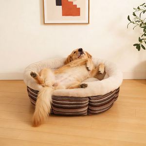 Luxury Custom XL Striped Dog <b>Cat</b> Bed Cave Small Animals Woolen Flannel PP Cotton Warm Winter Pet House Protective Eco-Friendly - Product Image 5