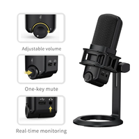 Microphone à condensateur USB filaire d'enregistrement de diffusion en direct bien conçu adapté à l'enregistrement à domicile