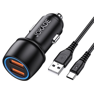 Jokade Car Charger With <b>Usb</b> <b>Type</b> <b>C</b> <b>Cable</b> 2xusb Port Fast <b>Charging</b> For Mobile Devices - Product Image 5