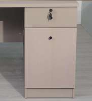 Escritorio de Oficina Color Beige Claro con Gabinete de Almacenamiento, Mesa de Computadora Moderna y Sencilla con Cajón con Cerradura para Oficina en Casa