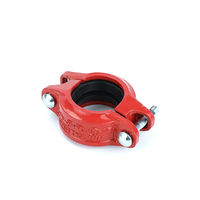 Raccord de tuyauterie en fonte ductile rainuré pour la lutte contre l'incendie, raccord flexible rainuré