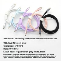 Kabel Pengisi Daya iPhone 60W 1m, Kabel Pengisi Daya Cepat Berkualitas Tinggi, Nylon, Tipe-C ke Tipe-C, Konduktor Tembaga Murni (Grosir)