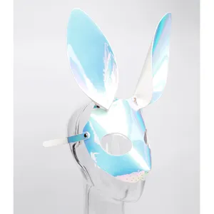 Masque arc-en-ciel en cuir PU pour femme, jouet sexuel, tête de lapin, pour couple adulte, Bondage BDSM, 2020