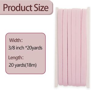 Cordon élastique en macramé tressé en polyester rose, 3/8 pouce, longueur personnalisée, haute élasticité, extensible, pour couture, vêtements, bricolage, artisanat, sacs - Product Image 2