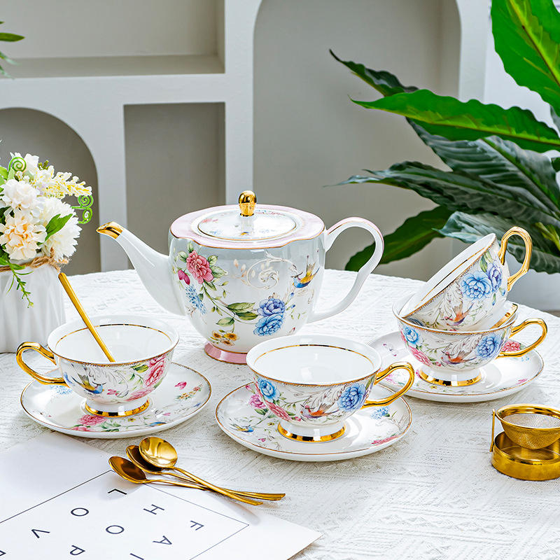 Peony Xugang a pot of 4 cups and saucers (gift box)