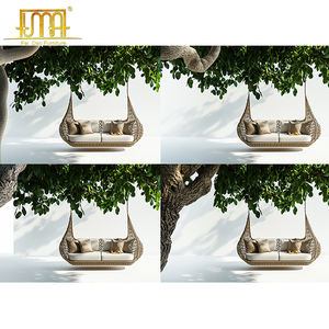 Balançoire de canapé à bascule en rotin en osier de jardin extérieur pour le salon - Product Image 6