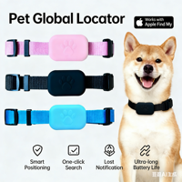 Traceur GPS pour animaux de compagnie Plapie, navigateur 4G, étanche IP67, mini collier anti-perte, manchon en silicone pour chien, Bluetooth activé, en temps réel