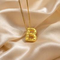 Collier tendance en acier inoxydable avec initiale personnalisée, pendentif lettre plaqué or pour femme, cadeau idéal, vente en gros