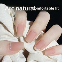 Faux ongles ultra-fins pleine taille, sans lime, entièrement givrés, à coller ; motif nœud papillon ; formes ovales/goutte d'eau ; 300 pièces par lot