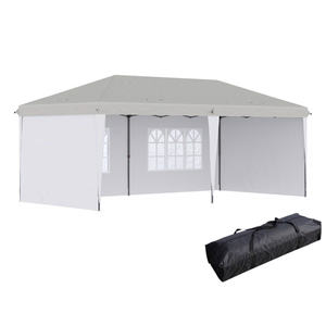 Carpa de fiesta blanca desplegable de 10' x 20' con 4 paredes laterales de tela Oxford de PVC, de apertura rápida, para bodas y eventos. - Product Image 1