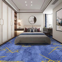 Tapis de prière de luxe 100 % nylon réversible à motif floral, antidérapant, rembourré, style Wilton, pour la maison, usage commercial, tapis de mosquée, bleu royal