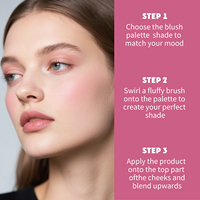 Palette de blush double teinte avec formule en poudre crémeuse et lisse, emballage personnalisable et service de marque privée