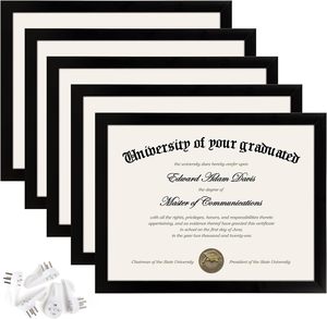 Sıcak satış 8.5x11 yüksek çözünürlüklü Diploma ve sertifika fotoğraf çerçevesi ahşap UV baskılı cam fotoğraf çerçevesi ile MDF