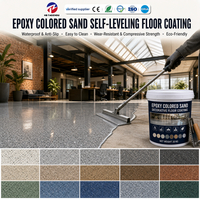 Système de sol autolissant décoratif en résine époxy avec effet marbre et sable coloré pour showroom, hall d'hôtel, bureau, à base d'eau