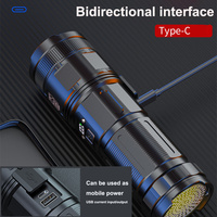 Haute puissance Lumens 5000m longue portée Super lumineux P90 + Cob feu arrière Zoom télescopique Rechargeable torche LED lampe de poche tactique