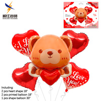 Fournisseur en gros de ballons de fête, ballons gonflables en forme de champagne, anneaux, fleurs, en aluminium, lot de 5 ballons pour fêtes d'adultes