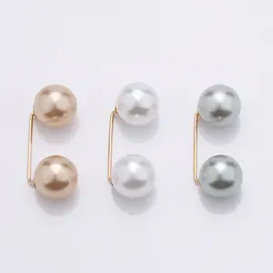 Safety Pins Fashion Pearl Brooch Anti-Exposure Neckline Sweater Pin Clips for Women Girls Brooches Jewelry Clothing Decorations