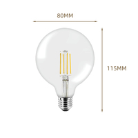 Ampoule à filament led E27, ampoule led variable G25/ G80/G95/G125, E26/E27 4W/6W/8W, fournisseur xtw