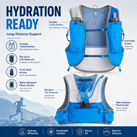 Sac à dos de course léger personnalisé OEM avec 2 bouteilles souples pour la course en trail, la randonnée et le marathon