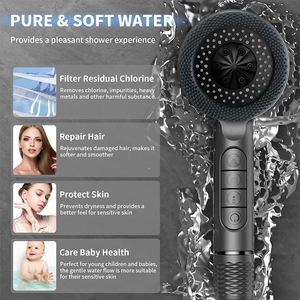 Testa <span class=keywords><strong>doccia</strong></span> <span class=keywords><strong>multifunzione</strong></span> ad alta pressione filtrata, 4 modalità di spruzzatura portatile con gocce di ioni massaggio testa <span class=keywords><strong>doccia</strong></span> - Product Image 2
