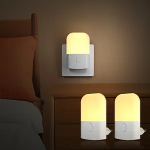 Miniluz LED nocturna con Sensor de Control para niños, lámpara de luz nocturna con enchufe europeo y estadounidense de 110V y 220V para sala de estar y dormitorio