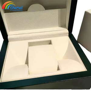 Fast Delivery High Quality Stock Green Luxury Wooden Watch Box Packing <b>Case</b> Watch Box <b>Display</b> Custom Logo - Product Image 1