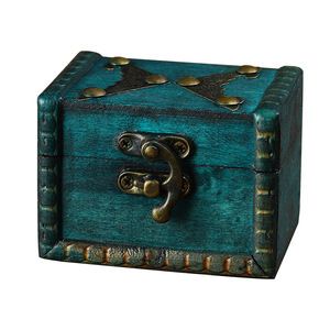 Cajas de joyería de madera retro multicolor con cierre metálico, almacenamiento de escritorio para decoración del hogar y accesorios de fotografía - Product Image 3