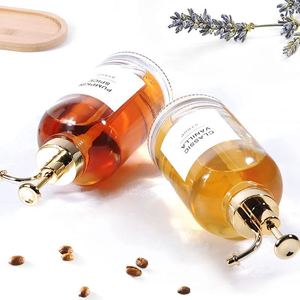 En appuyant sur le verre <span class=keywords><strong>Gel</strong></span> douche désinfectant pour les mains bouteille vide bouteille de lotion 350ml/500ml rond Transparent shampooing bouteille moussante - Product Image 6