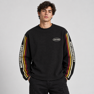 เสื้อยืดแขนยาวลายกราฟิกสไตล์วินเทจสำหรับนักขี่มอเตอร์ไซค์  แบบสตรีทแวร์ - Product Image 2
