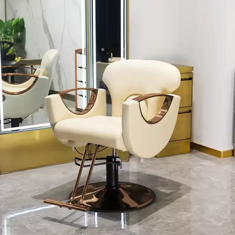 Sedia da barbiere di lusso per parrucchiere in stile moderno, sedia per lo Styling portatile in pelle sintetica per barbiere Spa