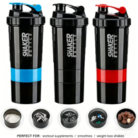 Bouteille de shaker à protéines à 3 couches avec logo personnalisé, grande capacité, pour la musculation, l'exercice, la salle de sport, mélange de poudre, bouteille d'eau