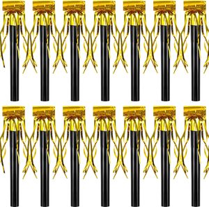 Sopladores de fiesta dorados, bocinas de ruido, silbatos y trompetas con flecos para eventos deportivos y musicales - Product Image 1