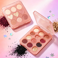 Boîte d'emballage cosmétique en plastique 1g pour palette de fards à paupières carrée recyclable à 12 compartiments avec option de gaufrage et logo personnalisé
