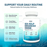 Algues marines enrichies en iode, source naturelle pour le soutien de la thyroïde, 90 capsules