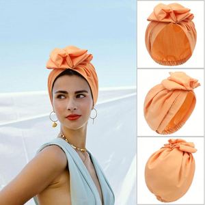 Turbans à la mode pour femmes, foulards pour cheveux, chapeaux, bonnets plissés tendance, bonnets pré-noués avec nœud floral - Product Image 4