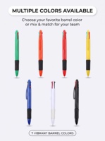 4-Farben-Kugelschreiber 1,0mm Einziehbarer Kunststoff-Stift mit Glatter Schreibfunktion, Individuellem Griff, Farbigem Logo-Druck, Werbegeschenk für Büro und Studenten