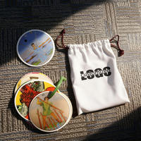 Cartes de tarot Oracle écologiques portables de forme ronde avec logo imprimé, avec anneau de reliure et pochette pour débutants