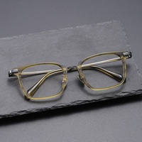 Nouveautés 0090 : Monture de lunettes rétro en acétate et titane de haute qualité pour lunettes optiques – Vente en gros de haute qualité
