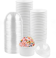 Gobelets en papier écologiques non blanchis à paroi simple avec logo personnalisé, anti-transpiration, pour gelato et yaourt glacé – Vente en gros