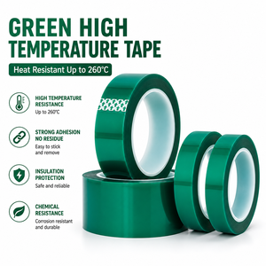 Ruban adhésif thermique vert multi-usages sur mesure OEM, ruban de masquage PET haute température pour impression 3D et sublimation - Product Image 3