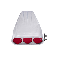 Capot de rue à ailettes en aluminium Pelle à air comprimé Quad simple ou double Volets ronds réversibles Poli Racing Scoop Street Rod Parts