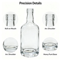 Bouteille en verre lourd de 500 ml pour spiritueux, vente en gros, qualité alimentaire, vide, pour l'emballage d'alcool