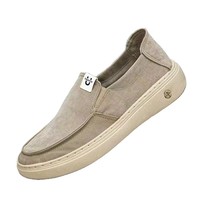 Mocassins Homme Confortables Antidérapants Respirants Tige en Toile Doublure Coton Semelle Extérieure en PVC Anti-Odeur Chaussures de Marche pour la Ville