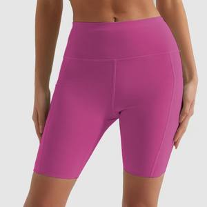Shorts de Yoga de Cintura Alta a la Moda, Tela Elástica sin Sensación de Estrujamiento, Doble Uso para Entrenamiento de Yoga, Ropa Casual de Calle, Múltiples Colores - Product Image 6