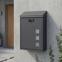 Boîte aux lettres murale en acier résistant aux intempéries avec serrure à combinaison et fenêtres de visualisation pour maison et bâtiment