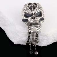 Perles Gothiques Crâne Alliage Strass Perles DIY Perle pour Stylo Porte-clés Collier Accessoires